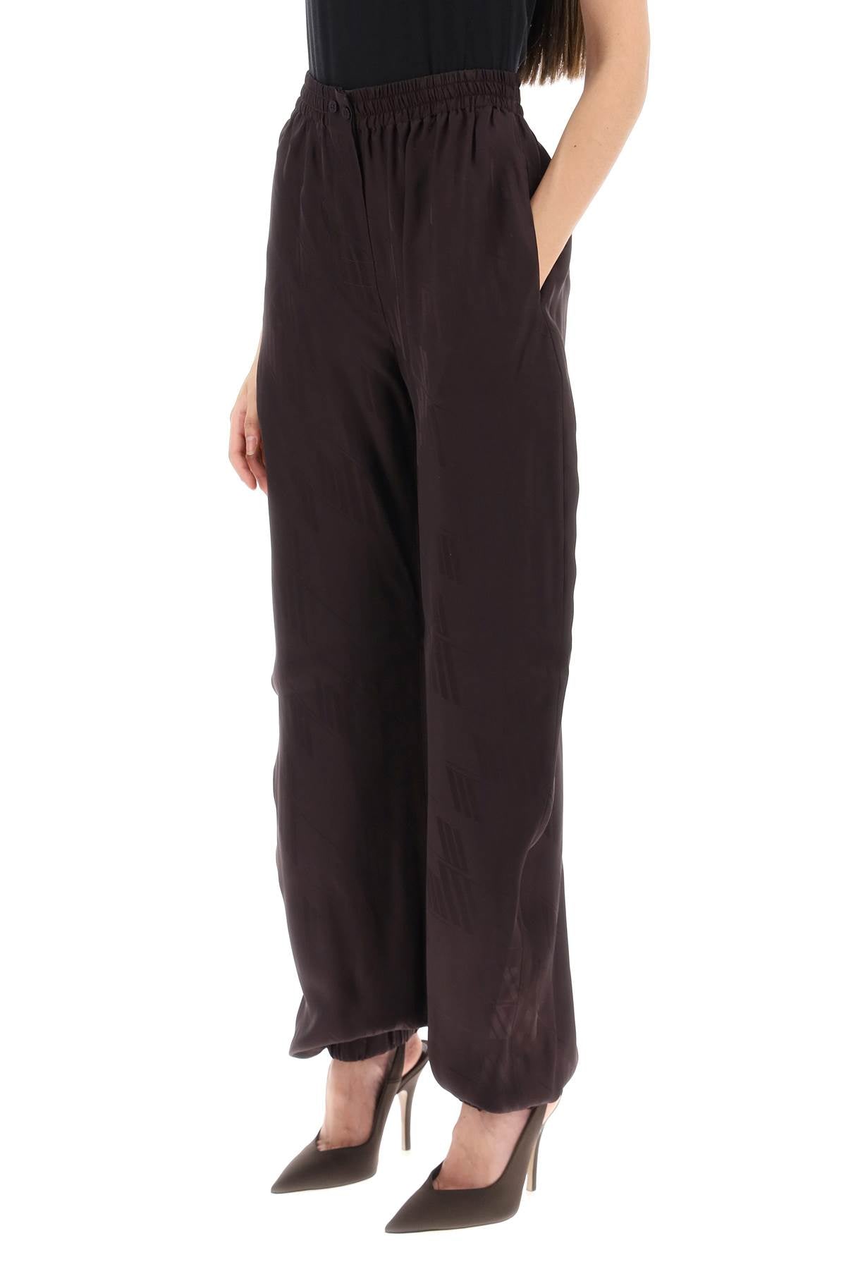 Monogram Jacquard Pants  - Marrone