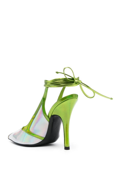 'venus Chrome' Slingback Pumps  - Verde