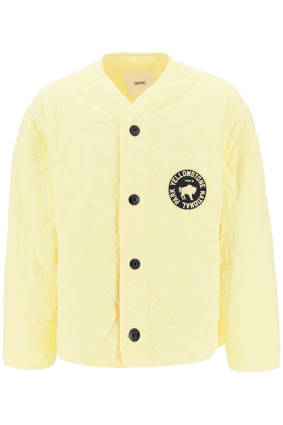 'denali' Quilted Jacket With Print And Embroidery At Back  - Giallo