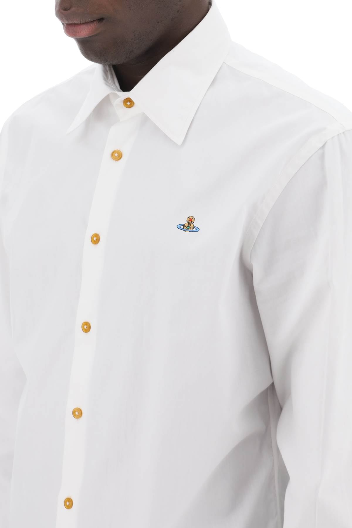 Ghost Shirt With Orb Embroidery  - White