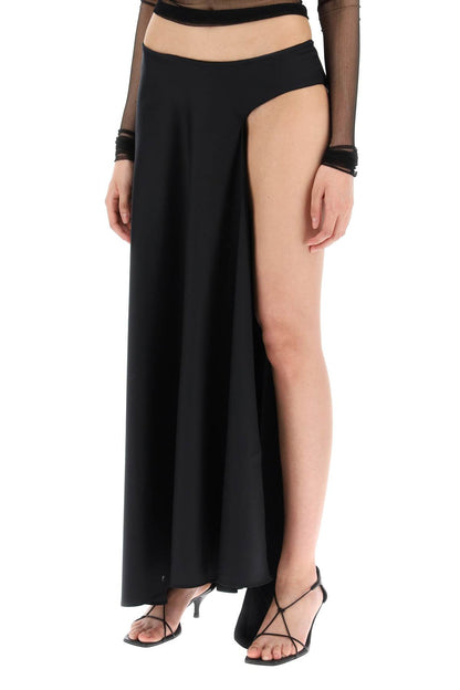 Asymmetric Wool Talus Skirt  - Black