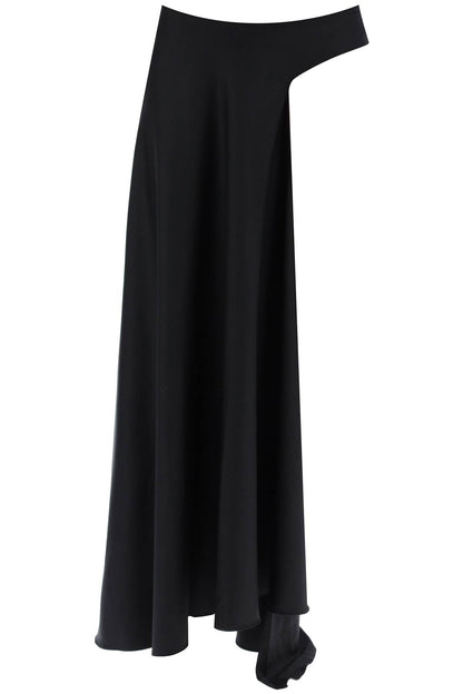 Asymmetric Wool Talus Skirt  - Black