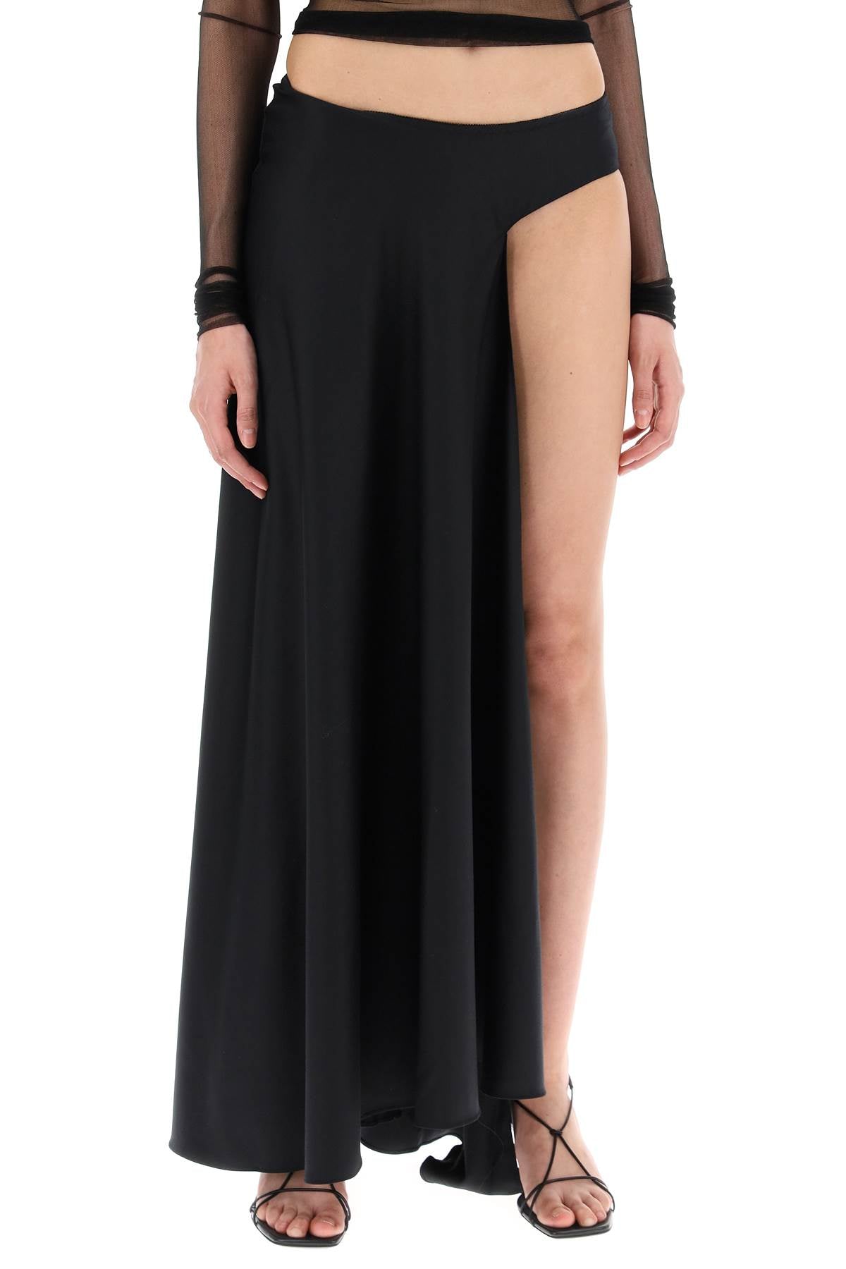 Asymmetric Wool Talus Skirt  - Black