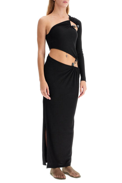 One-shoulder Dress With Cut-out And  - Black