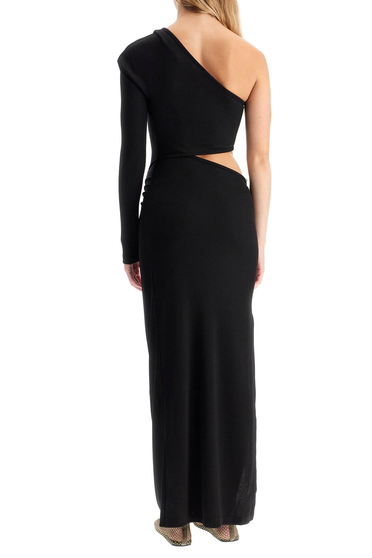 One-shoulder Dress With Cut-out And  - Black