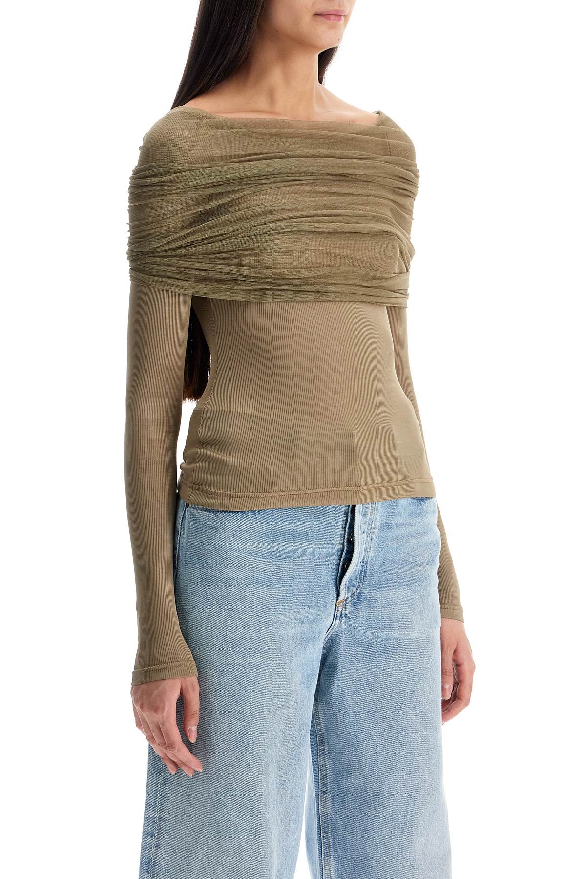 'off-shoulder Sonora Top In  - Khaki