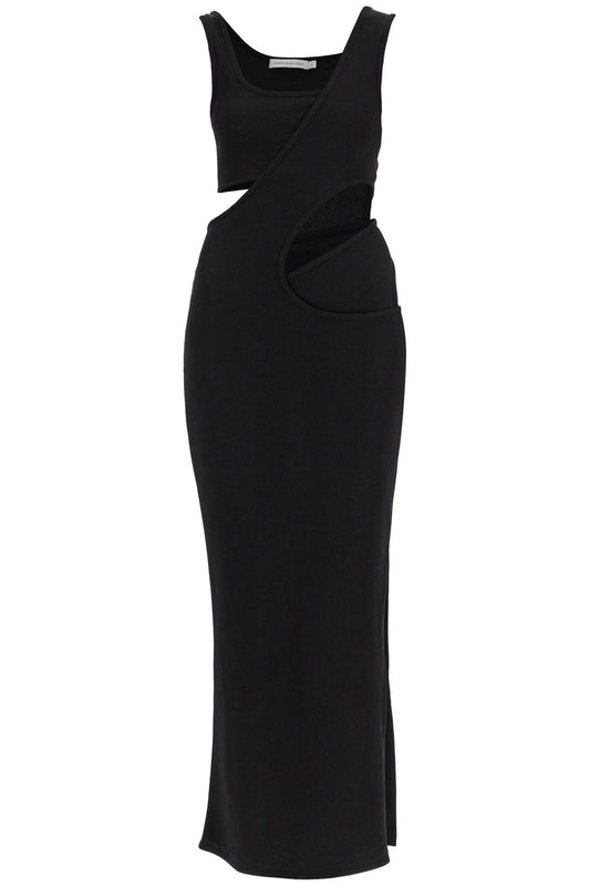 Long Layered Effect Maxi Dress  - Black