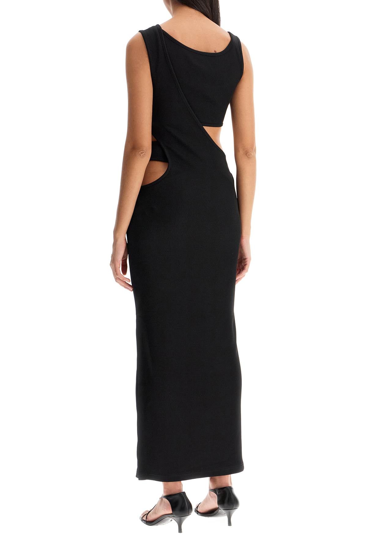 Long Layered Effect Maxi Dress  - Black