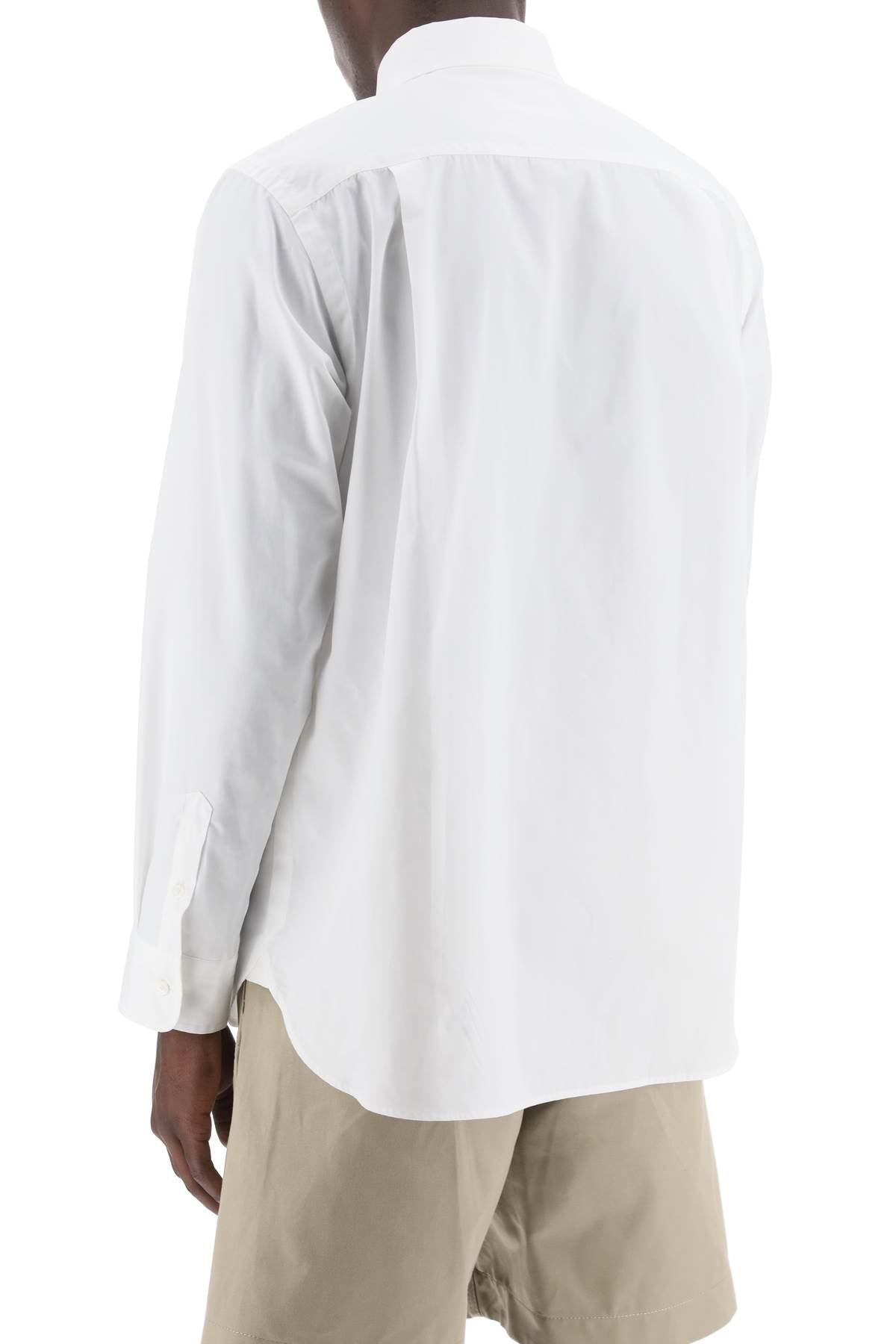 Layered Poplin Effect Shirt With  - White