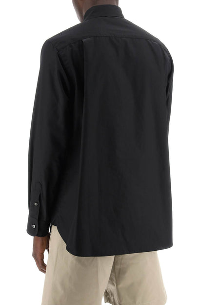 Layered Poplin Effect Shirt With  - Black