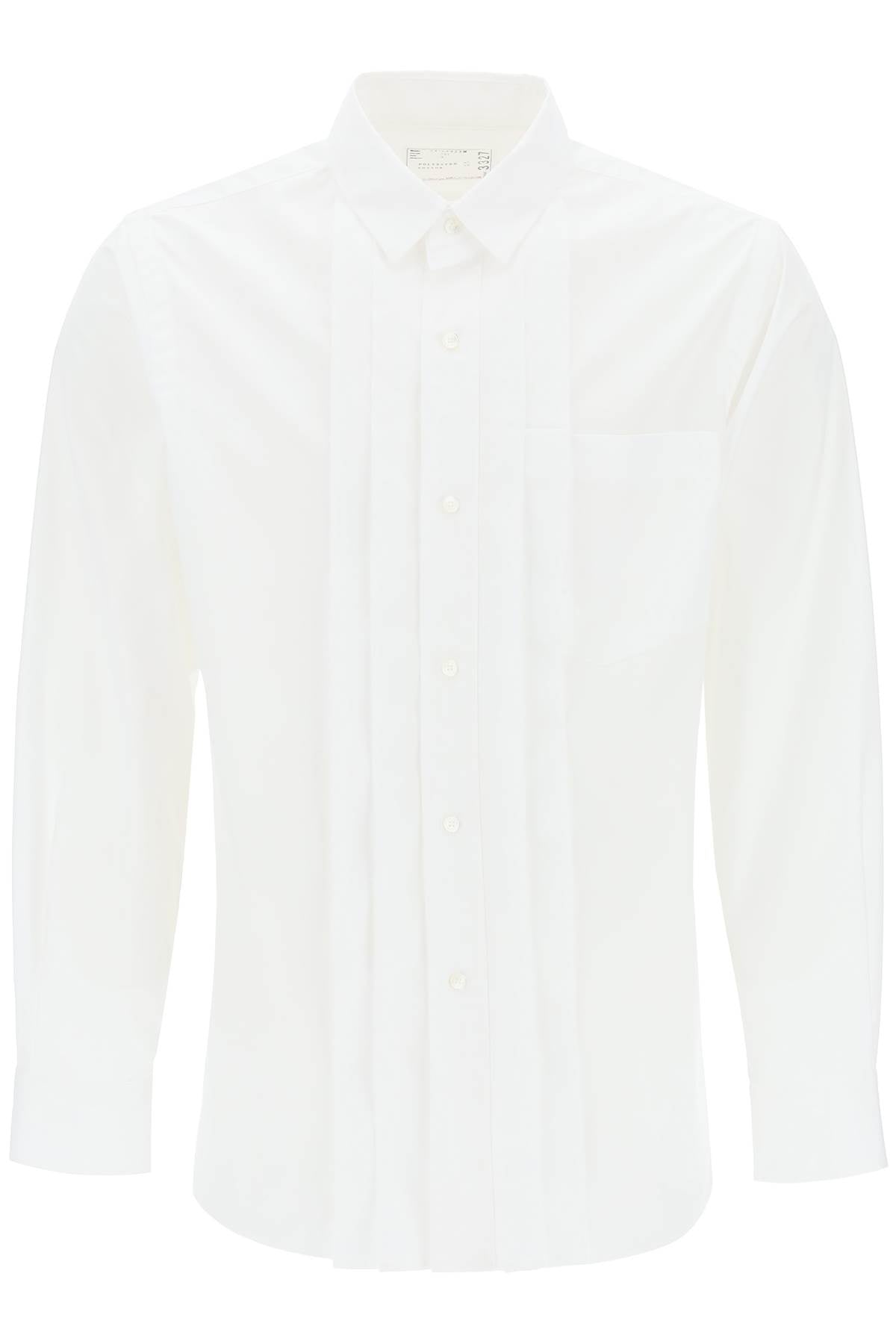 Layered Poplin Effect Shirt With  - White