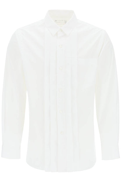 Layered Poplin Effect Shirt With  - White