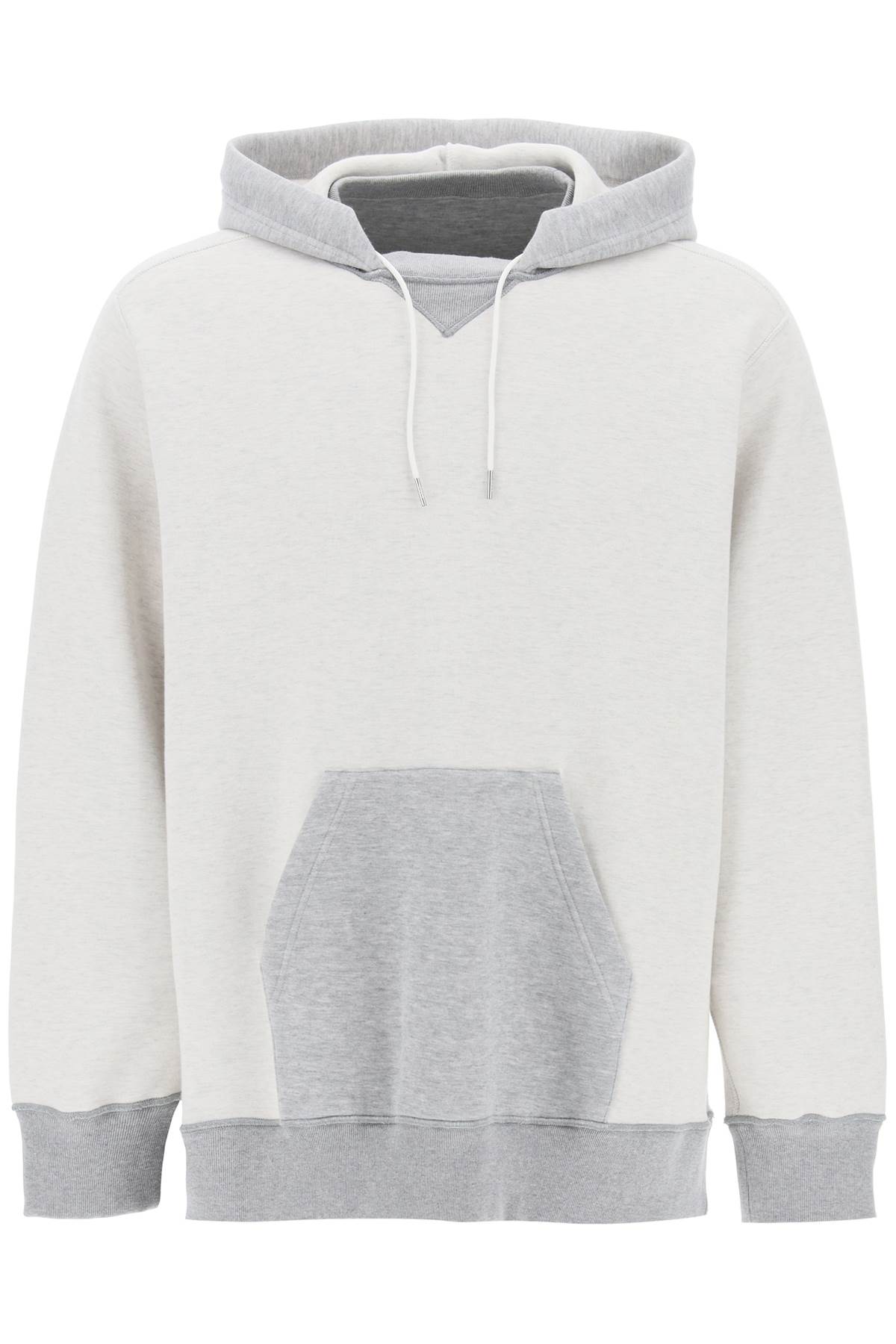 Hooded Sweatshirt With Reverse  - Grey