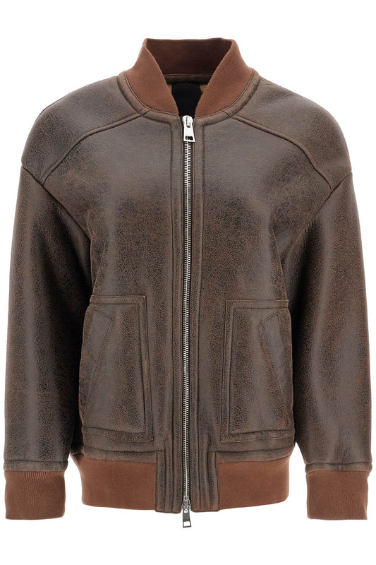 Shearling Bomber Jacket  - Brown