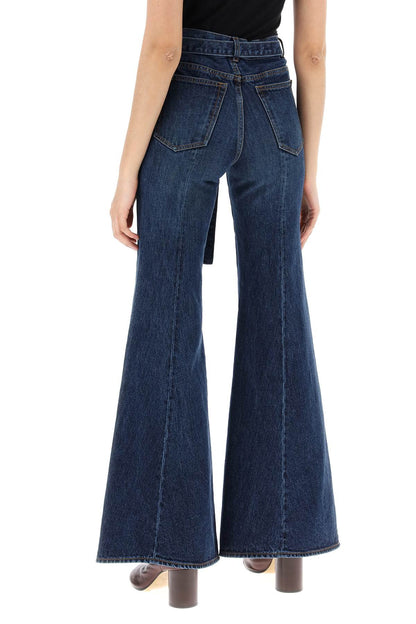 Boot Cut Jeans With Matching Belt  - Blue