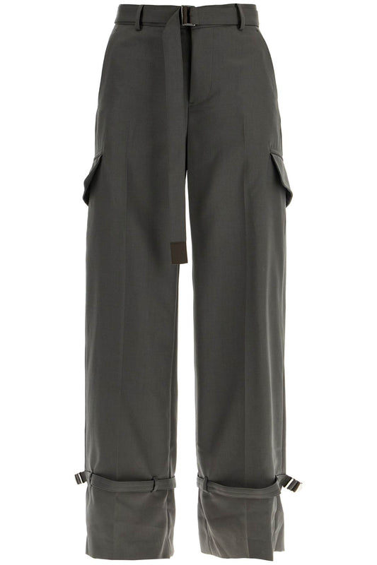 Cargo Wool Blend Trousers For Men.  - Khaki