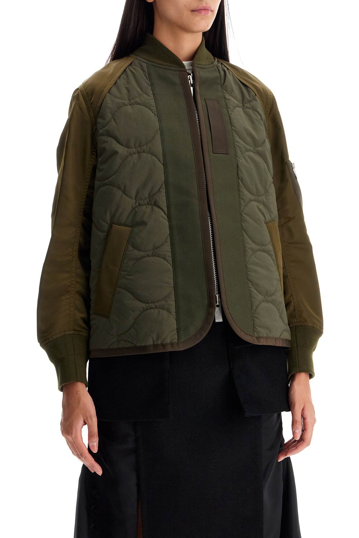 Hybrid Nylon And Ripstop Jacket  - Khaki