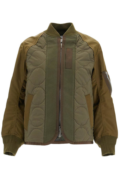 Hybrid Nylon And Ripstop Jacket  - Khaki