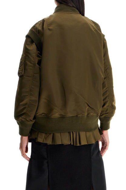 Layered Nylon Vest For Outdoor  - Khaki