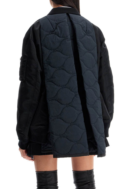 Hybrid Wool And Nylon Jacket  - Black