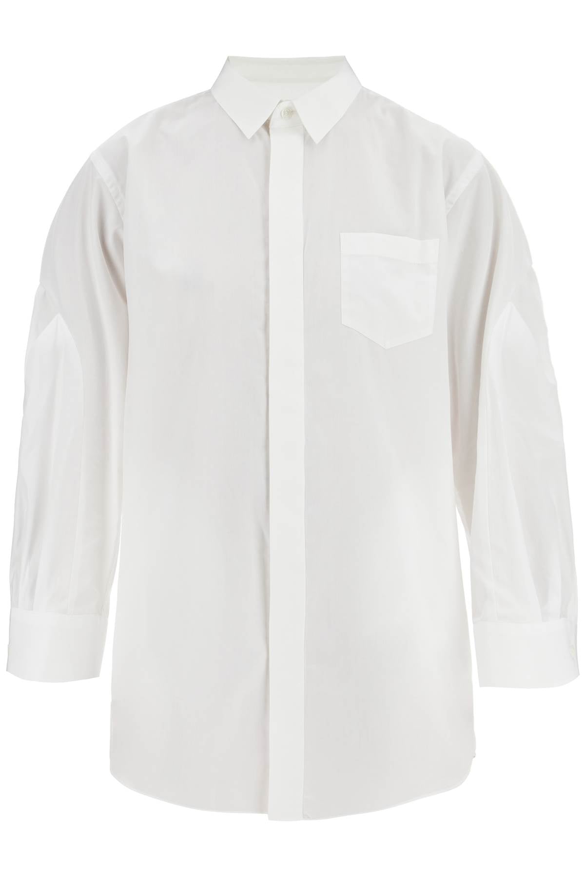 Mini Poplin Blouse In Chem  - White