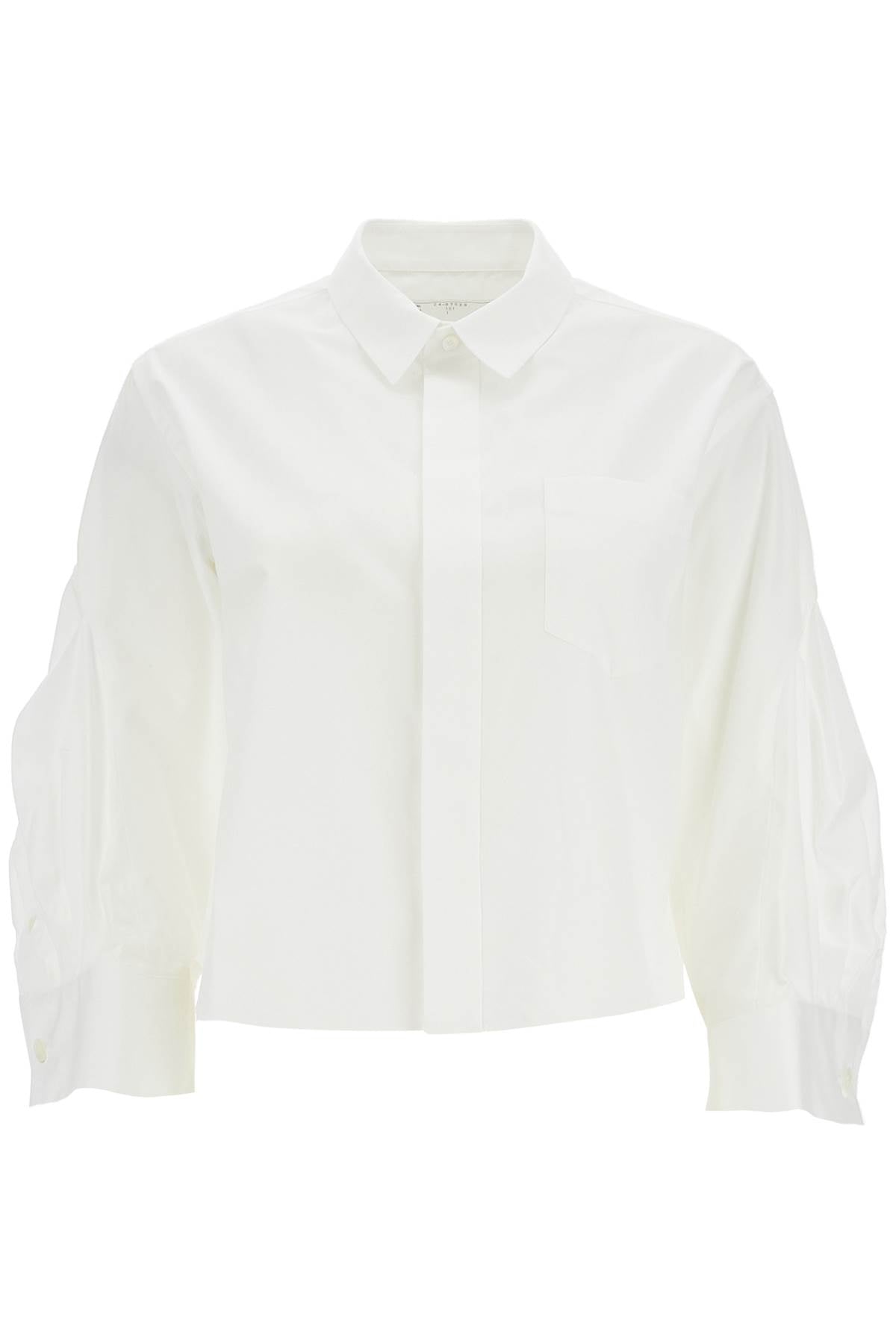 Boxy Shirt With Wide Sleeves  - White