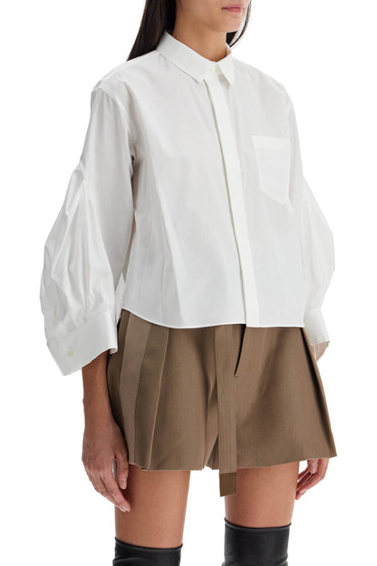 Boxy Shirt With Wide Sleeves  - White