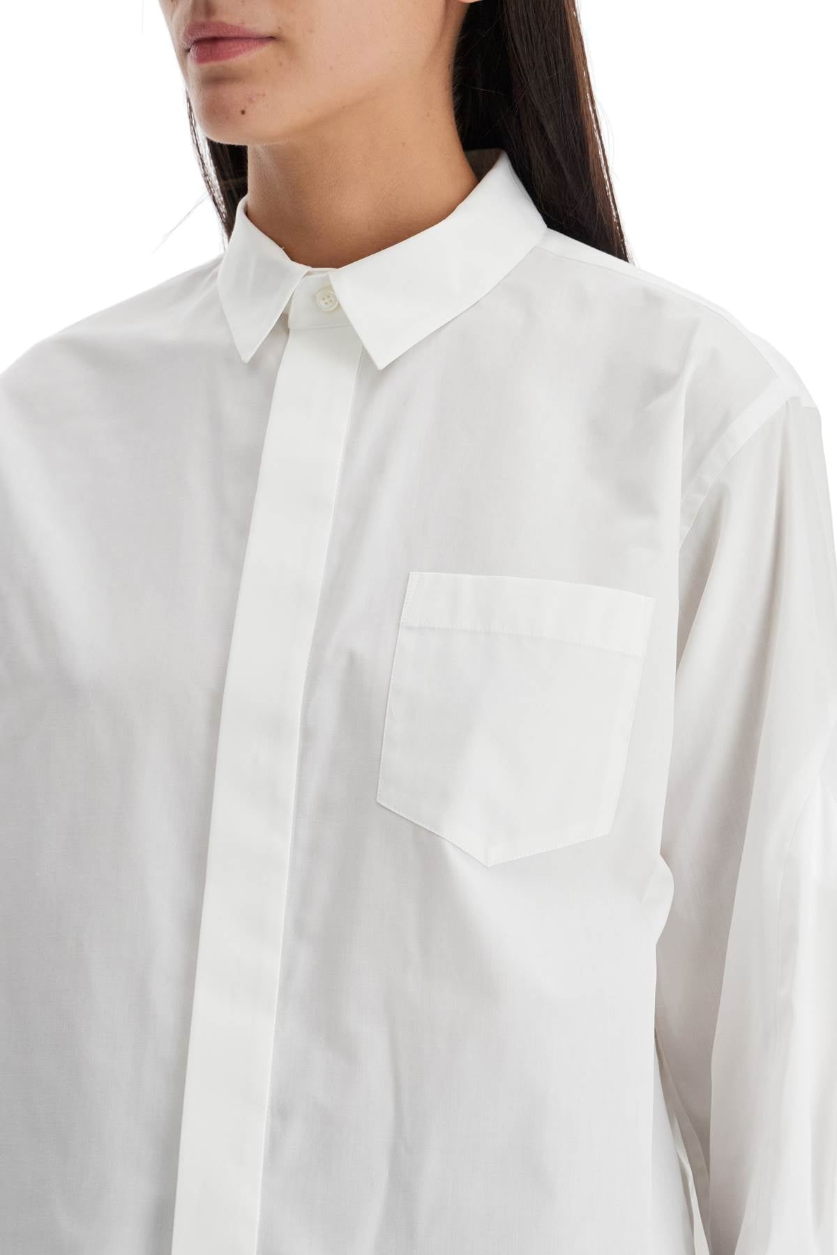 Boxy Shirt With Wide Sleeves  - White