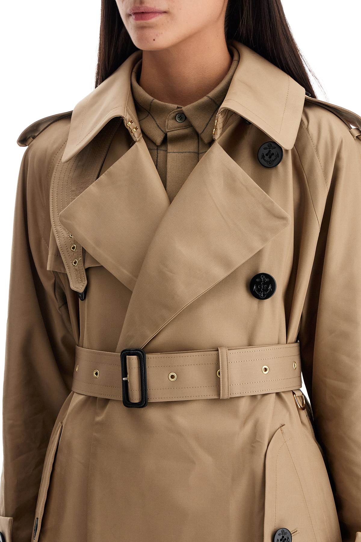 In Pelle  Gabardine Trench  - Beige