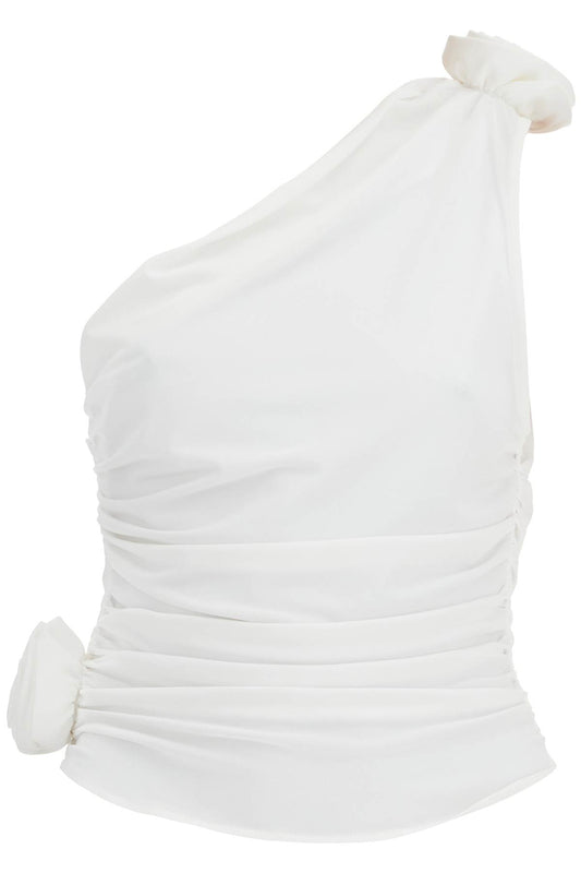 One-shoulder Jersey Top  - White