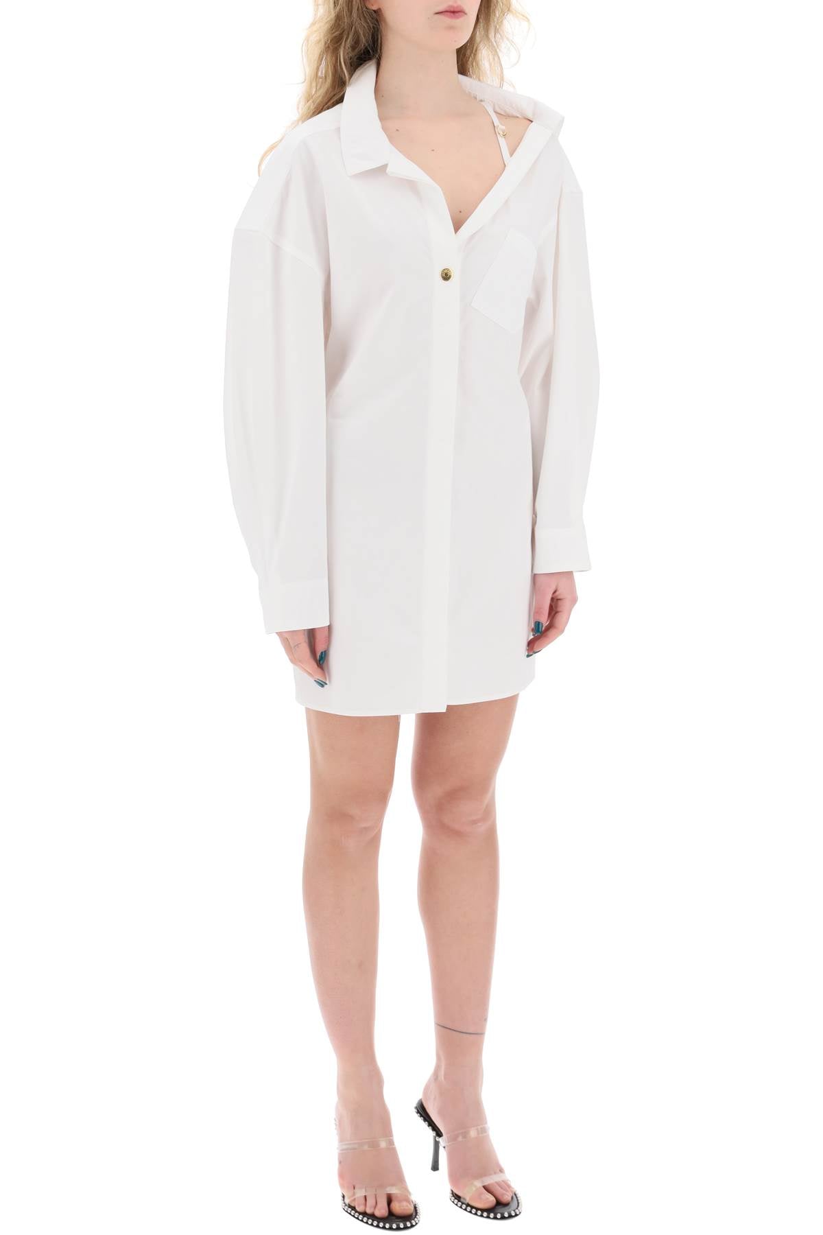 "the Mini Shirt Dress Chemise G  - White