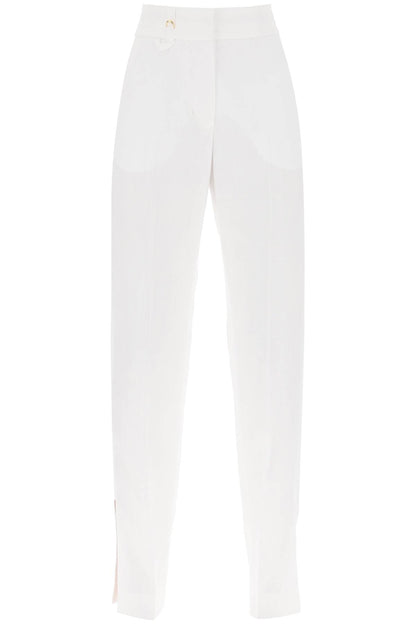 'le Pantalon Tibau' Slit Pants  - White