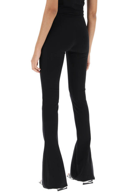 Bootcut Pants With Slanted Zipper  - Black