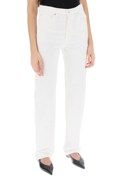 Straight Cut Loose Jeans  - White