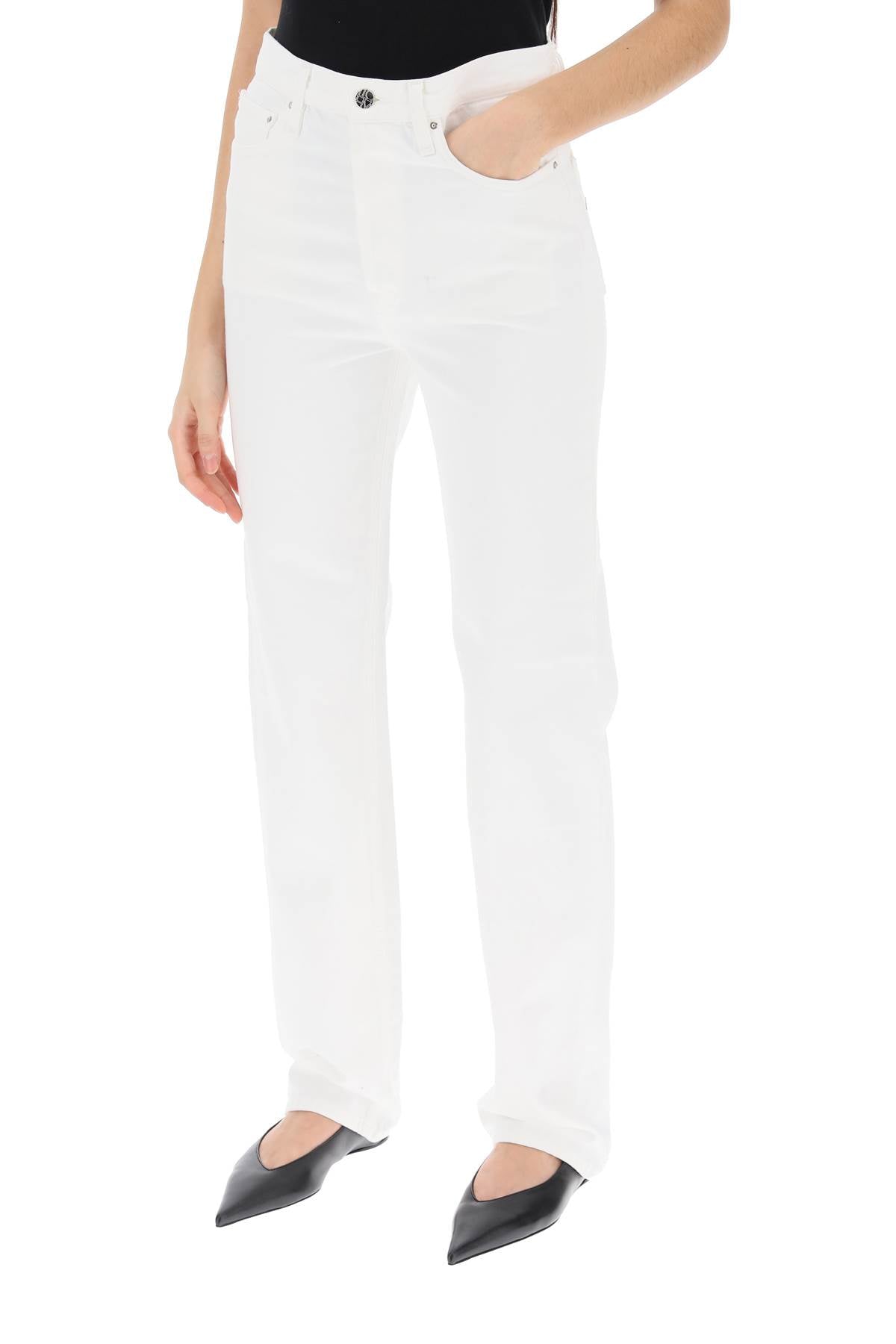 Straight Cut Loose Jeans  - White