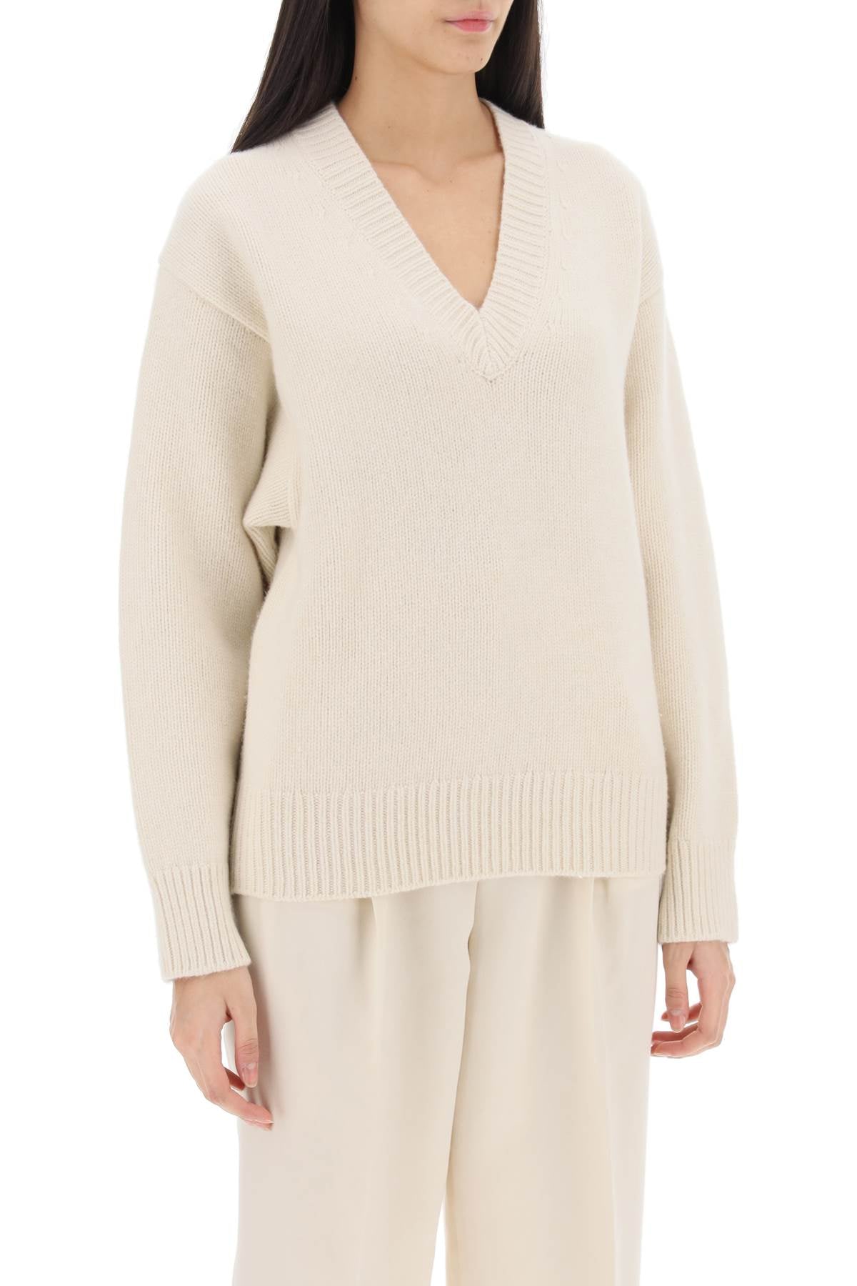 Wool And Cashmere Sweater  - White