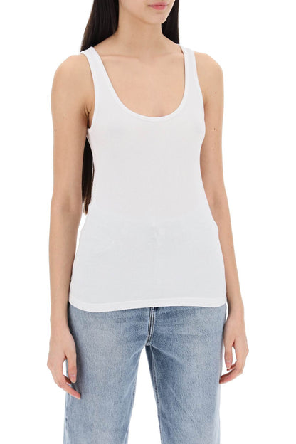 "ribbed Jersey Tank Top With  - White