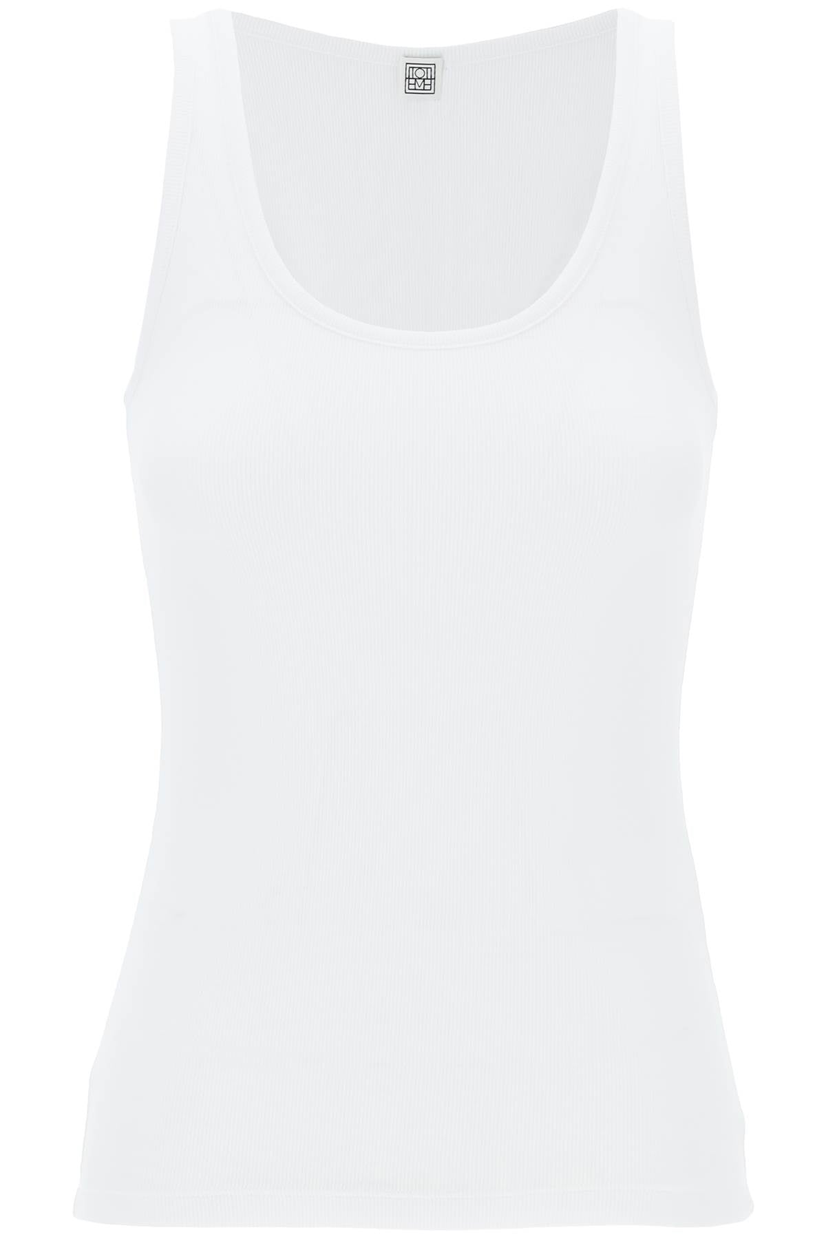 "ribbed Jersey Tank Top With  - White