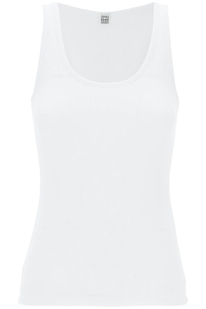 "ribbed Jersey Tank Top With  - White