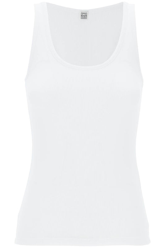 "ribbed Jersey Tank Top With  - White