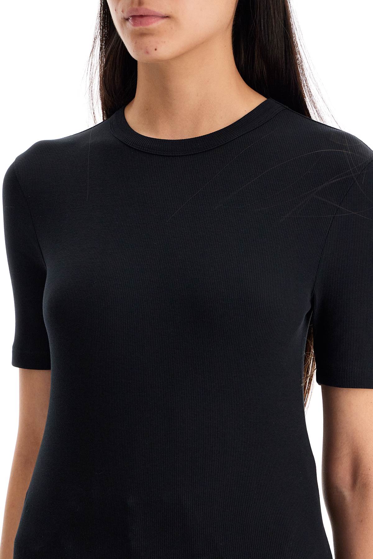 Classic Ribbed T-shirt For  - Black