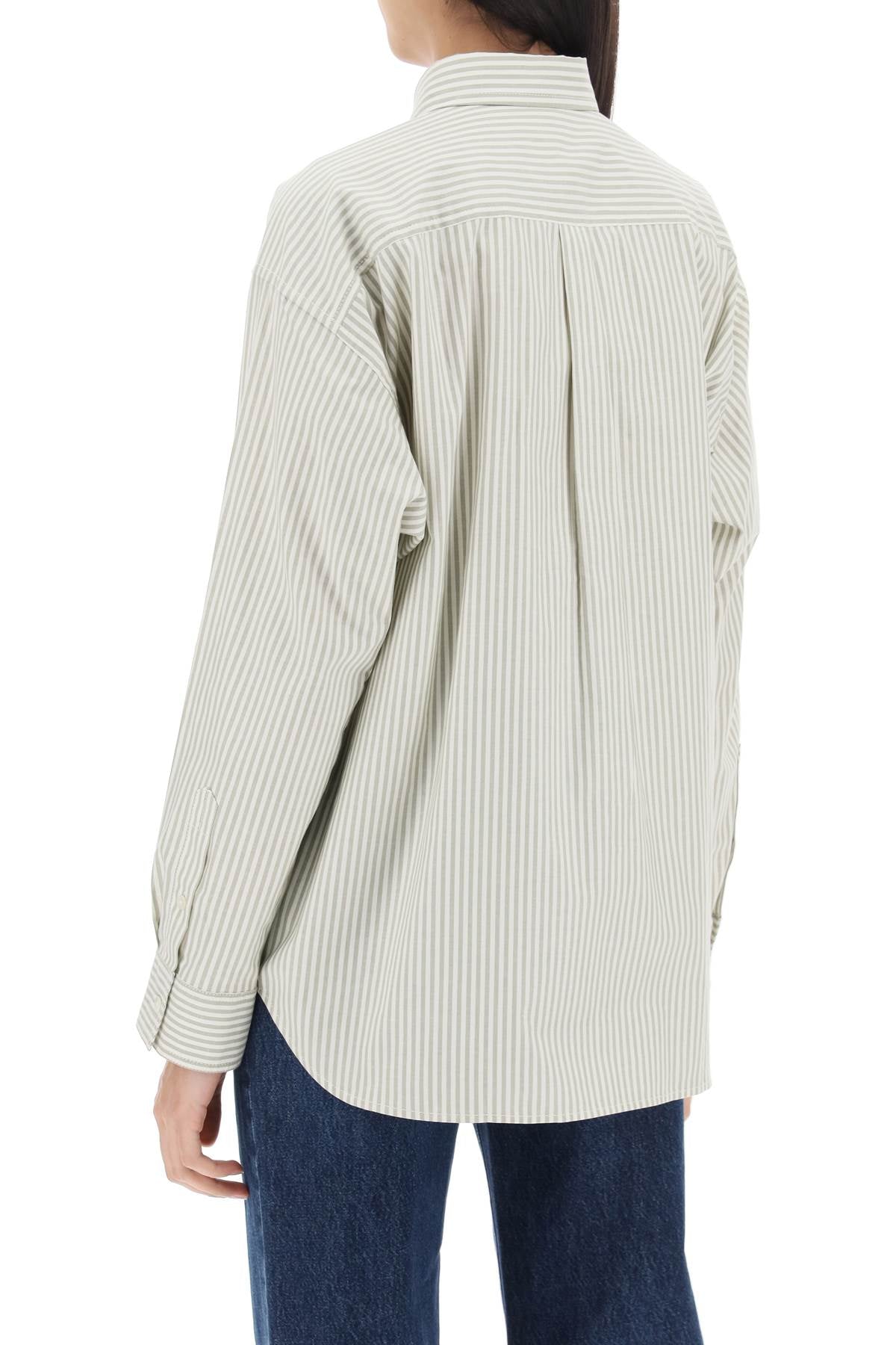 Striped Oxford Shirt  - White