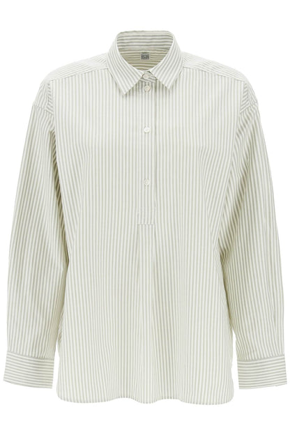 Striped Oxford Shirt  - White