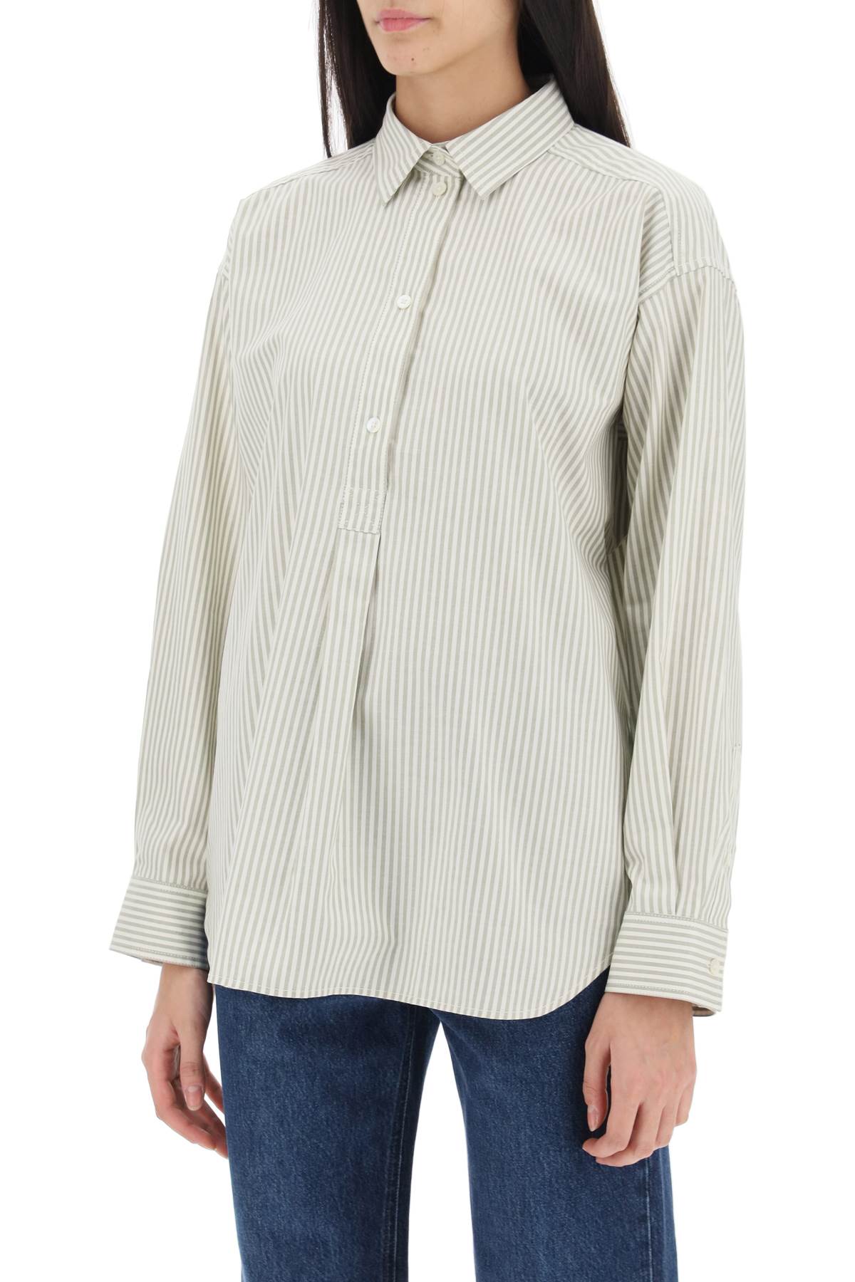 Striped Oxford Shirt  - White