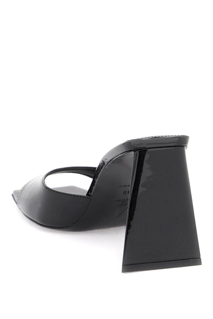 Devon Mules In Patent Leather  - Black