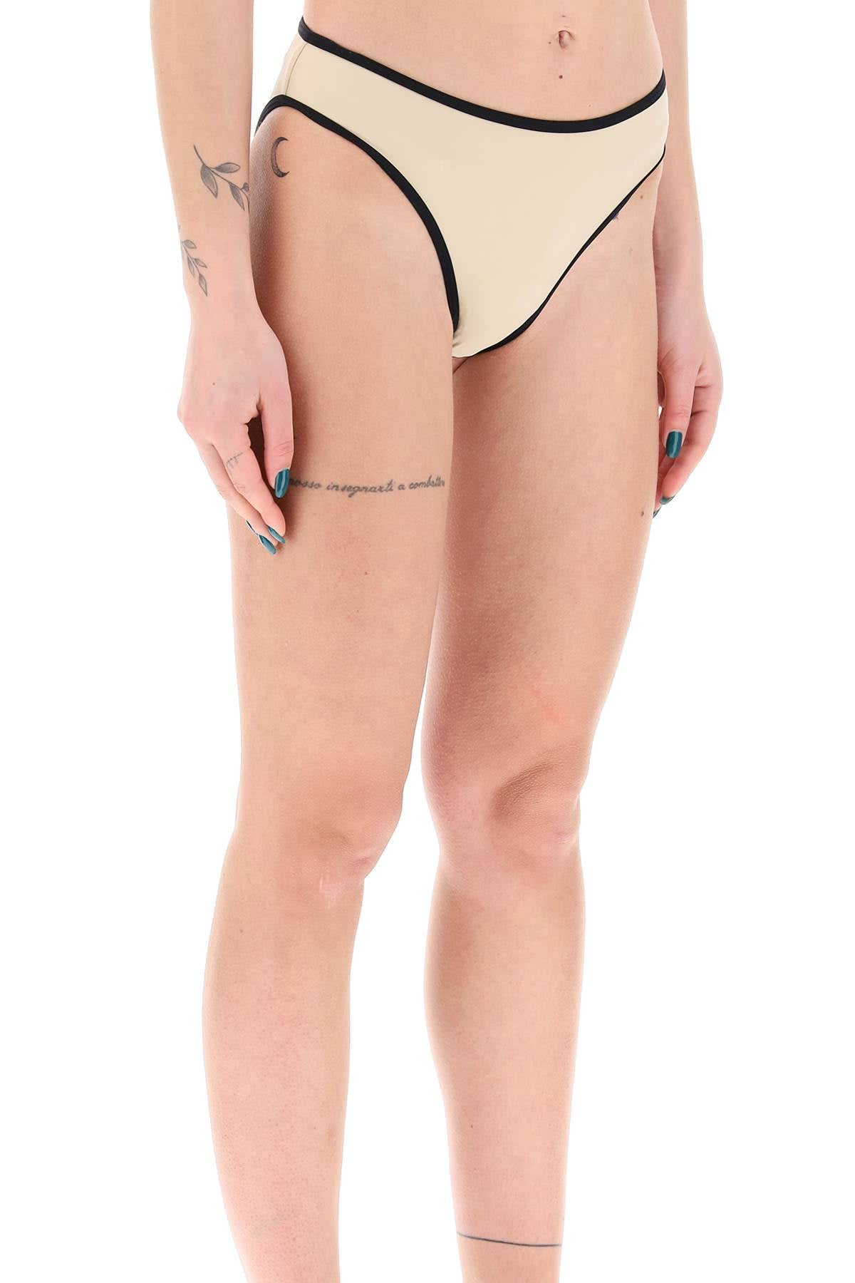 "bikini Briefs With Contrasting Edge  - Beige