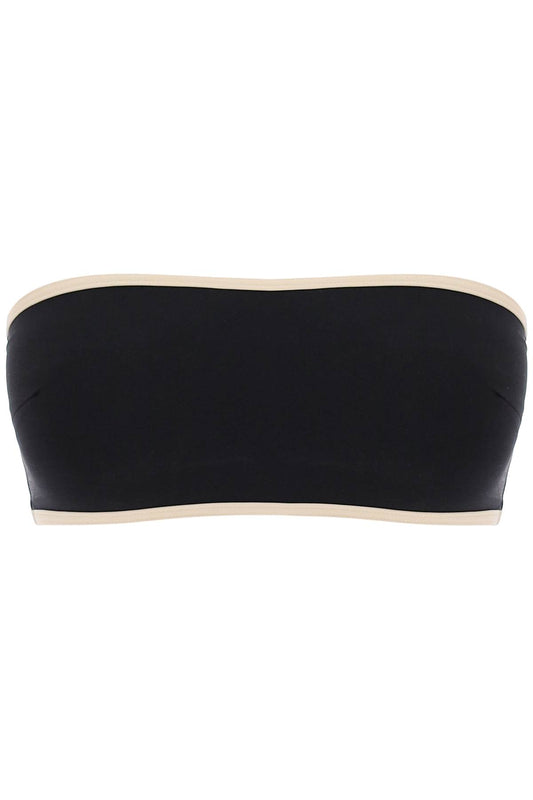 Strapless Bikini Top With Contrasting Edges  - Nero