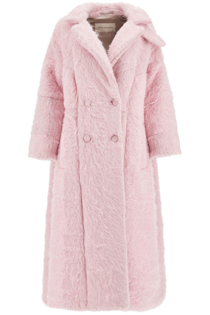 'maxi Brushed Wool Coat Roxana  - Pink