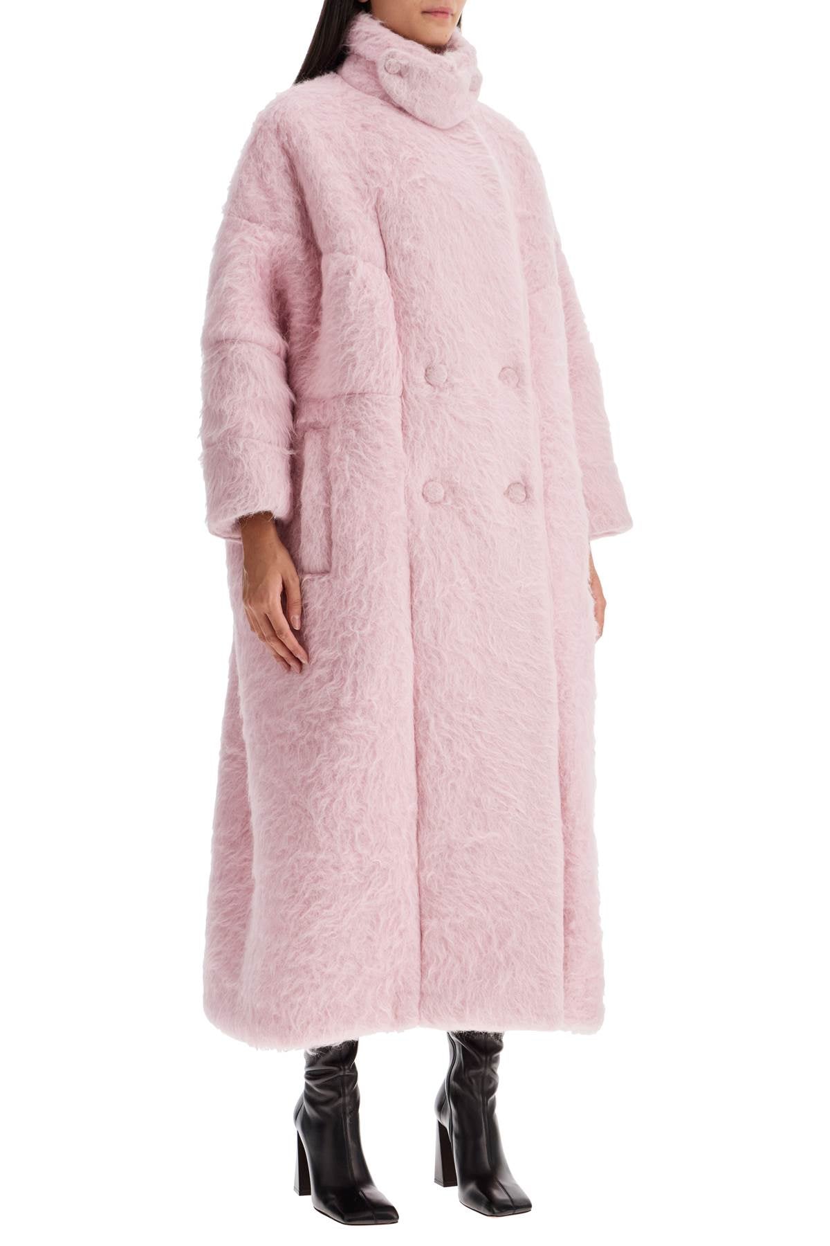 'maxi Brushed Wool Coat Roxana  - Pink