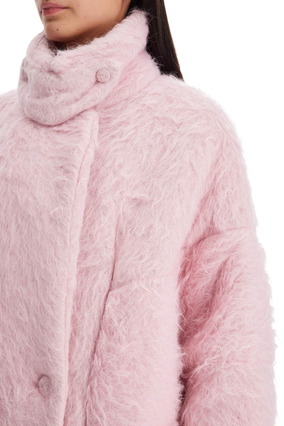 'maxi Brushed Wool Coat Roxana  - Pink